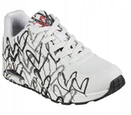 Sneakersy damskie - Skechers Białe Damskie Buty Sportowe Sneakersy 38,5 - miniaturka - grafika 1
