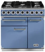 Kuchenki gazowo-elektryczne - Kuchnia gazowo-elektryczna FALCON Deluxe 90 Chiński błękit szczotkowany nikiel - miniaturka - grafika 1