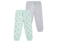 Spodnie i spodenki dla dziewczynek - lupilu® Spodnie dresowe dziewczęce, 2 pary (86/92, Turkusowy/szary) - miniaturka - grafika 1