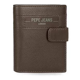 Pepe Jeans Checkbox Portfel pionowy z zamknięciem Brązowy 8.5x10,5x1 cms Skóra, Brązowy, Talla única, Portfolio pionowe z zamknięciem kliknięcia - Portfele - miniaturka - grafika 1