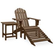 Meble ogrodowe - vidaXL Lumarko Krzesło ogrodowe Adirondack z podnóżkiem i stolikiem, jodłowe 315931 - miniaturka - grafika 1
