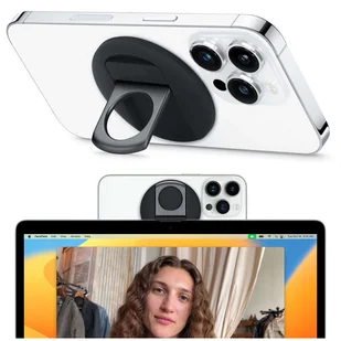 Uchwyt magnetyczny MagSafe Ring na telefon palec Alogy Holder mocowanie boczne do iPhone 14 13 12 do MacBook czarny - Statywy fotograficzne - miniaturka - grafika 10