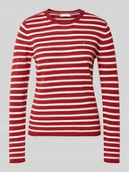 Swetry damskie - Sweter z dzianiny o kroju slim fit z czystej wełny - miniaturka - grafika 1