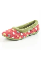 Kapcie damskie - Manitu Home 340083 damskie płaskie kapcie domowe, czerwony - Czerwony czerwony kolorowy 4-41 EU - miniaturka - grafika 1