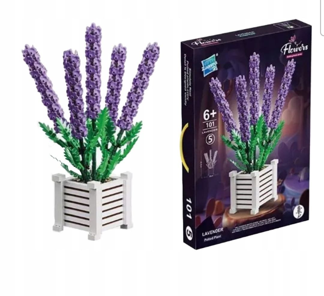 KLOCKI ZESTAW BOTANICALS BUKIET 3D LAWENDA 1204 W DONICZCE
