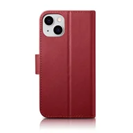 Etui i futerały do telefonów - iCarer Wallet Case 2in1 etui iPhone 14 Plus skórzany pokrowiec z klapką Anti-RFID czerwony (WMI14220727-RD) - miniaturka - grafika 1