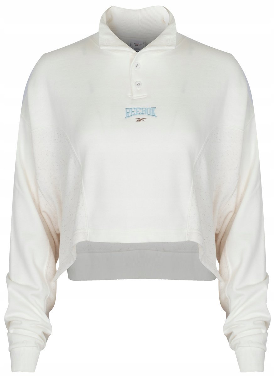 REEBOK - BLUZA DAMSKA VARSITY COVERUP HT7843 bluza krótki fason ecru