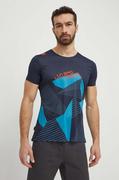 Koszulki męskie - LA Sportiva t-shirt sportowy Comp kolor granatowy z nadrukiem F38643614 - La Sportiva - miniaturka - grafika 1