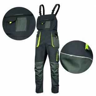 Spodnie męskie Ogrodniczki Robocze ochronne Elastyczne Mocne STRETCH BHP 58 - Odzież robocza - miniaturka - grafika 1