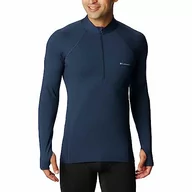 Koszulki męskie - Columbia Męska średnia waga stretch długi rękaw pół zamek bazowa warstwa top, granatowy Collegiate Navy, S - miniaturka - grafika 1