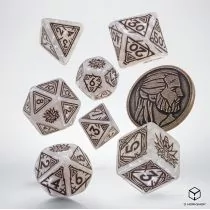 Komplet kości Wiedźmin. Geralt. Biały wilk Q-Workshop - Akcesoria do gier planszowych - miniaturka - grafika 1