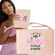 Torebki damskie - Torebka Kopertówka RÓŻOWA Telefon GIRL BOSS Wzory - miniaturka - grafika 1