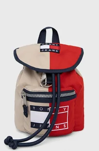 Tommy Hilfiger plecak damski kolor czerwony mały wzorzysty - Plecaki - miniaturka - grafika 1