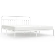 Inne meble do sypialni - Metalowa rama łóżka z wezgłowiem, biała, 193x203 cm Lumarko! - miniaturka - grafika 1