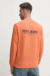 Pepe Jeans bluza SAM CREW męska kolor pomarańczowy z nadrukiem PM582703 - Bluzy męskie - miniaturka - grafika 1