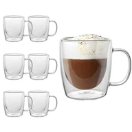 Szklanki - Zestaw 6 sztuk Szklanki termiczne z uchem double wall Florina Malachit 400 ml - miniaturka - grafika 1