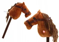 Skoczki dla dzieci - BEMI HOBBY HORSE PLUSZOWA GŁOWA KONIA NA KIJU DŹWIĘK GALOPU BRĄZOWY - miniaturka - grafika 1