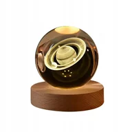 Lampy stojące - SZKLANA KULA Lampka 3D NOCNA 6cm Zasilana USB dla DZIECI SYPIALNIA Planeta - miniaturka - grafika 1