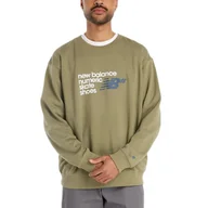 Bluzy męskie - Bluza męska New Balance MT51952DEK - zielona - miniaturka - grafika 1