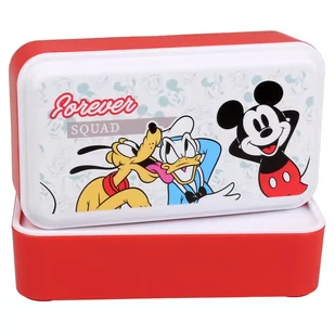 Myszka Mickey Disney 2X Biało-Czerwony Pojemnik Na Żywność, Śniadaniówka 5X5X18,5 cm Uniwersalny - Serwisy obiadowe - miniaturka - grafika 1
