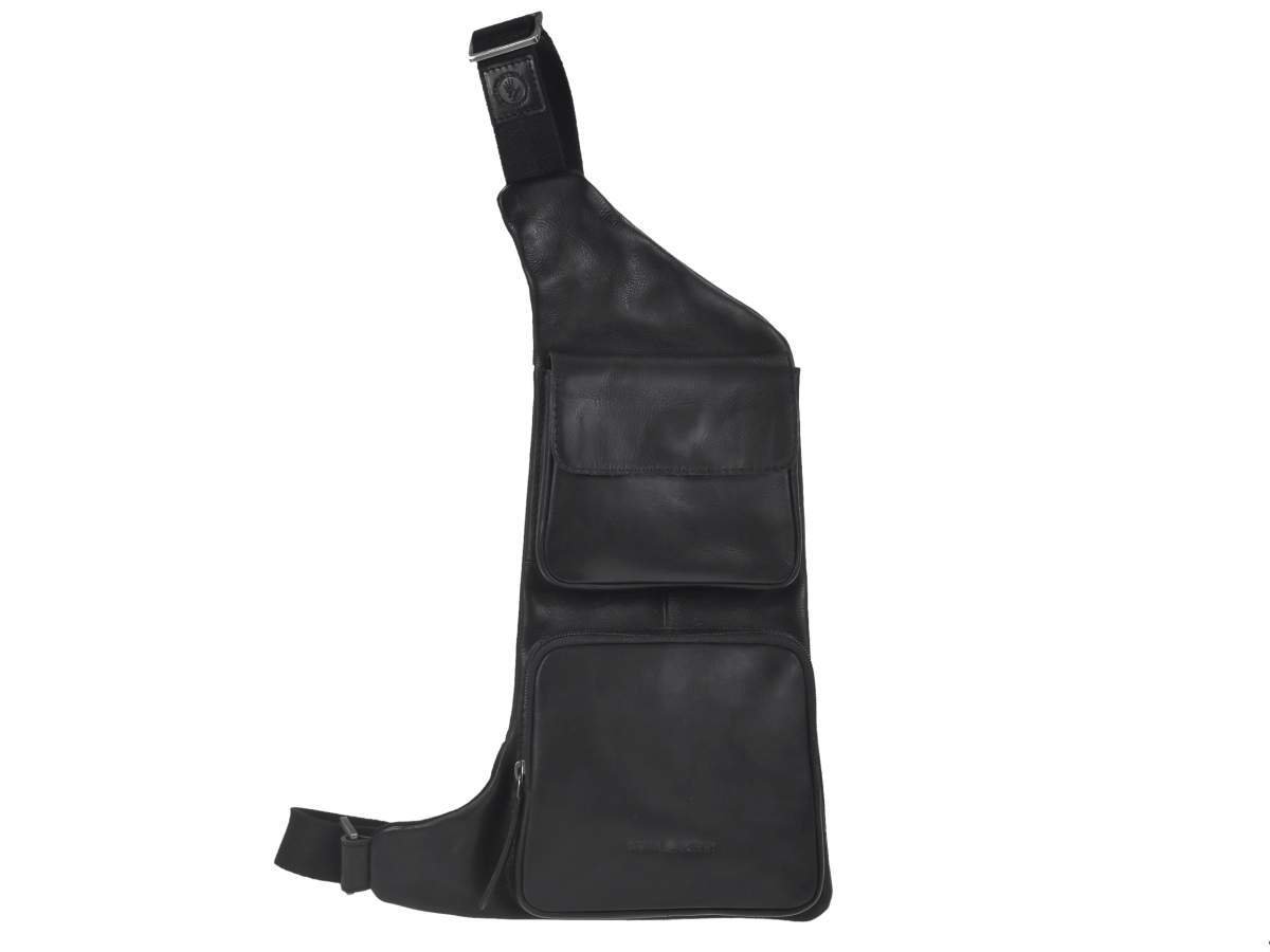 Greenburry Skórzana torba na ramię CrossOver Bag BodyBag Pojedynczy pasek Plecak Crossbag czarny