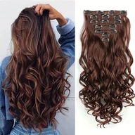 Inne - TEMU 22-calowe długie falowane syntetyczne przedłużanie włosów, doczepiane, odporne na ciepło kręcone włosy, naturalne miękkie włókno syntetyczne, - miniaturka - grafika 1