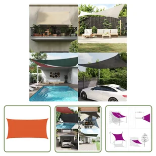 The Living Store Żagiel przeciwsłoneczny - 160 g/m² - prostokątny - 3x6 m - HDPE - Żagiel Przeciwsłoneczny - Parasole ogrodowe - miniaturka - grafika 1
