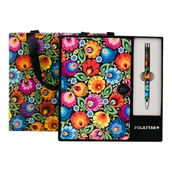 Zestawy piśmiennicze - Zestaw Piśmienniczy Folk - Wzory Łowickie - Czarny Folkstar - miniaturka - grafika 1