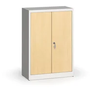 Szafy biurowe - ALFA 3 Szafy spawane z laminowanymi drzwiami, 1150 x 800 x 400 mm, RAL 7035/brzoza 1261159 - miniaturka - grafika 1