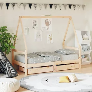 Rama łóżka dziecięcego z szufladami, 80x160 cm, drewno sosnowe Lumarko! - Łóżeczka i kojce - miniaturka - grafika 1