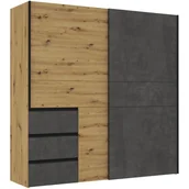 Szafy - Szafa Przesuwna 200 W2QS323E71-C752 Winn 2 Forte Dąb Artisan, Beton Ciemnoszary - miniaturka - grafika 1