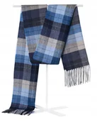 Apaszki i szaliki męskie - Szal Szalik Męski Zimowy Ciepły Niebiesko - Granatowo - Beżowy W Kratkę - miniaturka - grafika 1