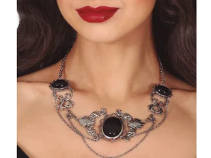 Naszyjnik gotycki z czarnymi kamieniami - 1 szt. - Halloween - miniaturka - grafika 1