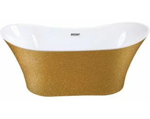 Besco Wanna wolnostojąca Ayla 170x80 cm + maskownice syfonu w kolorze złotym - Wanny - miniaturka - grafika 8