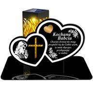 Lampiony i znicze - ZNICZ SOLARNY LED WIECZNY PODSTAWKA NA CMENTARZ GRÓB lampka Serce 3D DLA BABCI - miniaturka - grafika 1
