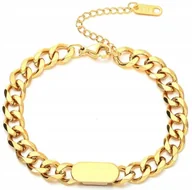 Bransoletki - Złota Elegancka Bransoletka Luksusowa z Sercami Stal Szlachetna - miniaturka - grafika 1