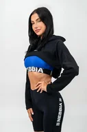 Bluzy sportowe damskie - Bluza damska Nebbia GYM TIME Designer Cropped Hoodie 259 black XS - miniaturka - grafika 1