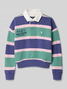 Bluza z kołnierzykiem polo - Bluzy dla dziewczynek - miniaturka - grafika 1