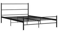 Łóżka - Czarne Dwuosobowe Łóżko Metalowe 160X200 Cm T2-D79 - miniaturka - grafika 1