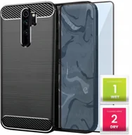 Etui i futerały do telefonów - Etui do Xiaomi Redmi Note 8 Pro Czarne, Karbon, Pancerne, Plecki Szkło - miniaturka - grafika 1