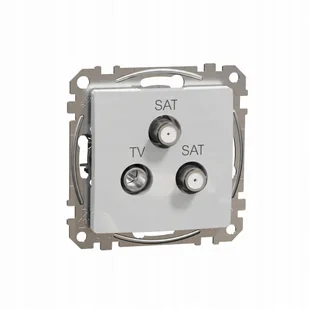 2 x 2 x GNIAZDO TV/SAT/SAT SCHNEIDER SEDNA DESIGN SREBRNY - Gniazdka elektryczne - miniaturka - grafika 1
