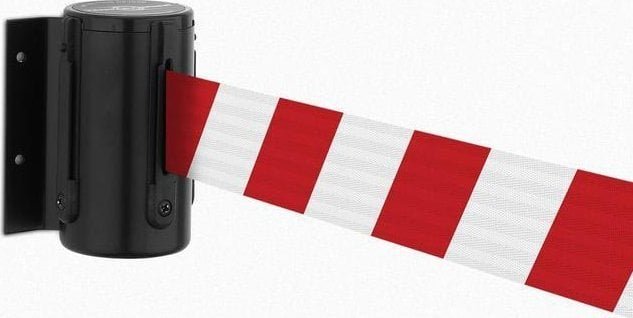 Tensator Rozwijana odgradzająca, ostrzegawcza + kaseta MINI na śruby, zapięcie przeciwpaniczne Długość 3,65 m