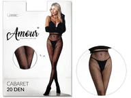 Rajstopy - Rajstopy kabaretki bezszwowe gęsta siateczka 20Den CABARET 1-2 Black - miniaturka - grafika 1
