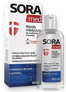 Aflofarm Sora Med płyn do zwalczania wszawicy 100ml Długi termin ważności! - Problemy skórne - miniaturka - grafika 1