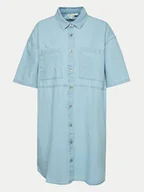 Sukienki - Roxy Sukienka jeansowa Pacific Night ERJDD03005 Niebieski Relaxed Fit - miniaturka - grafika 1