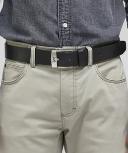 Pasek Lee LEATHER BELT LOGO BUCKLE 112331208 LP655001 Black 90 - Paski - miniaturka - grafika 1