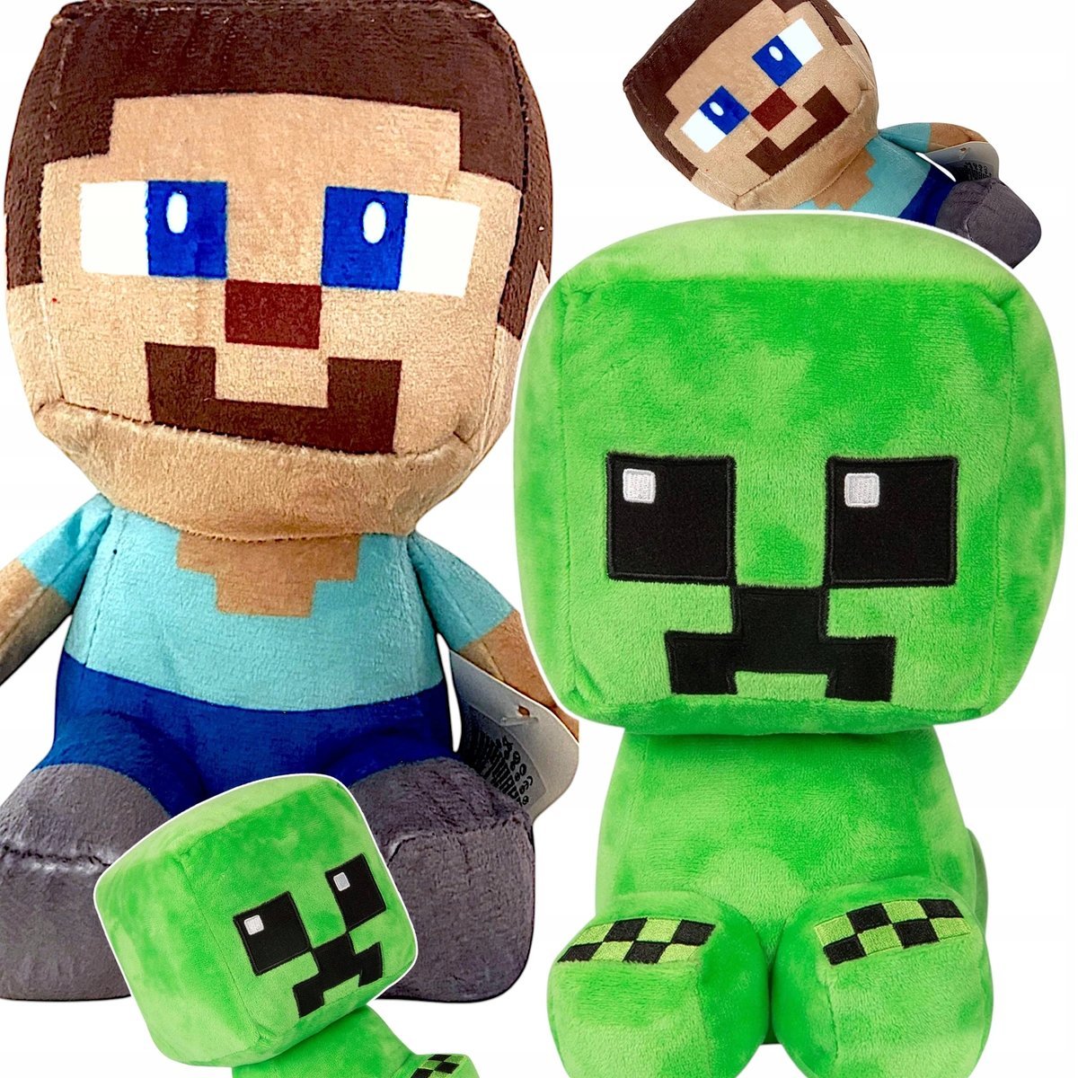 Minecraft Creeper + Steve Duża Maskotka Zestaw 2W1 Dwie Maskotki Pluszak