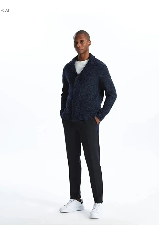 LC WAIKIKI GRUBY PLECIONY SWETER MĘSKI W STYLU CASUAL GRANATOWY M 5IA