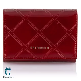 Portfele - Mały czerwony portfel damski PETERSON 445-PLT z RFID - grafika 1