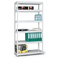 Szafy i regały magazynowe - Kovona Metalowy regał z metalowymi półkami, 1770x900x400 mm, szary N385L2.09.0906.B2B - miniaturka - grafika 1